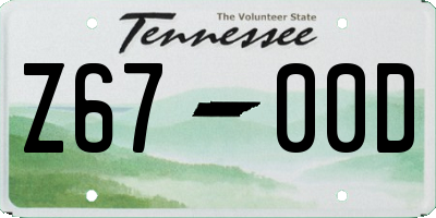 TN license plate Z6700D