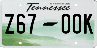 TN license plate Z6700K