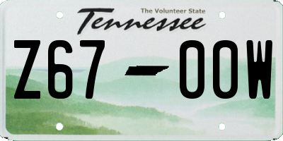 TN license plate Z6700W
