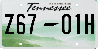 TN license plate Z6701H