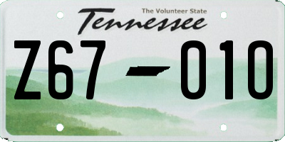TN license plate Z6701O