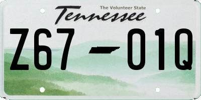 TN license plate Z6701Q