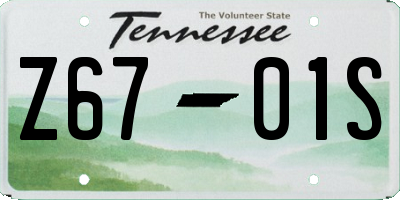 TN license plate Z6701S