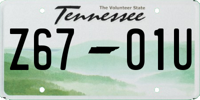 TN license plate Z6701U