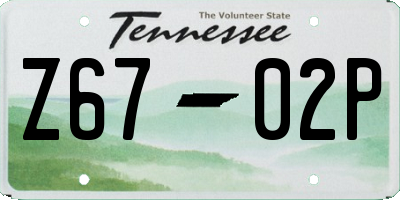 TN license plate Z6702P
