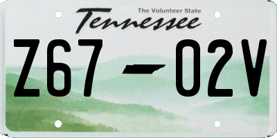 TN license plate Z6702V