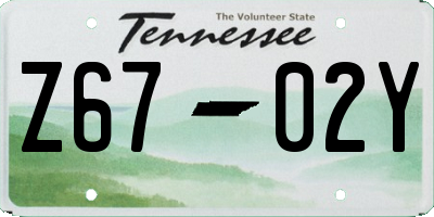 TN license plate Z6702Y