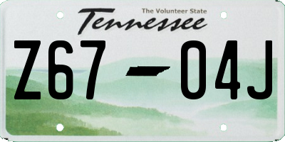TN license plate Z6704J