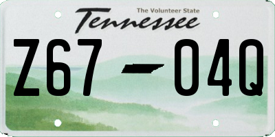 TN license plate Z6704Q
