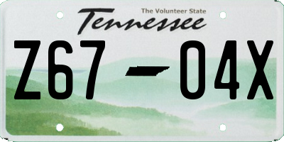 TN license plate Z6704X