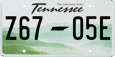 TN license plate Z6705E