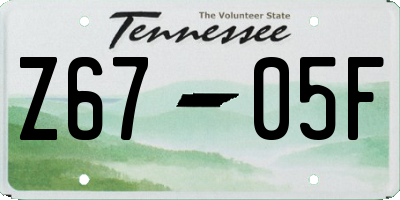TN license plate Z6705F
