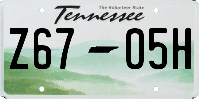 TN license plate Z6705H