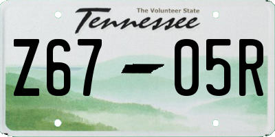 TN license plate Z6705R