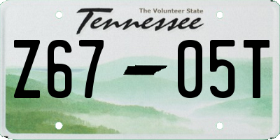 TN license plate Z6705T