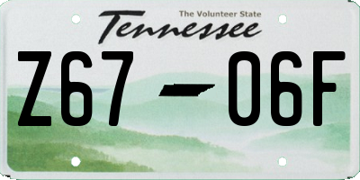 TN license plate Z6706F