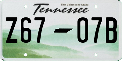 TN license plate Z6707B