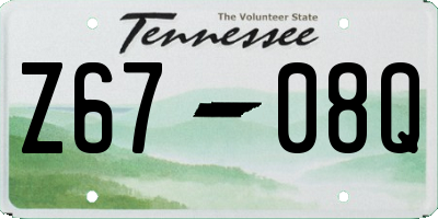 TN license plate Z6708Q