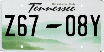 TN license plate Z6708Y