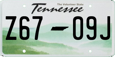 TN license plate Z6709J