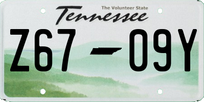 TN license plate Z6709Y
