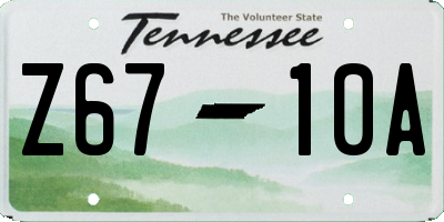 TN license plate Z6710A