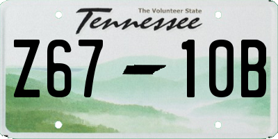 TN license plate Z6710B