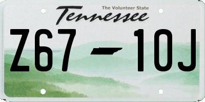 TN license plate Z6710J