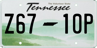 TN license plate Z6710P