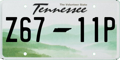 TN license plate Z6711P