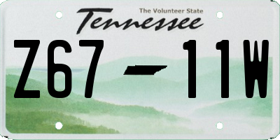 TN license plate Z6711W