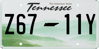 TN license plate Z6711Y