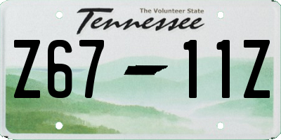 TN license plate Z6711Z