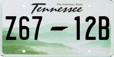 TN license plate Z6712B