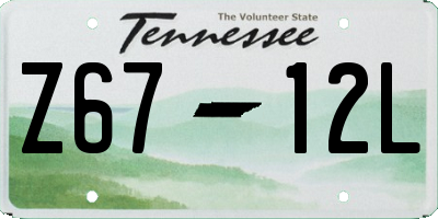 TN license plate Z6712L