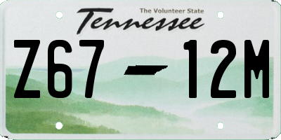 TN license plate Z6712M