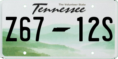 TN license plate Z6712S