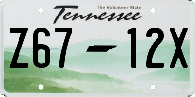 TN license plate Z6712X