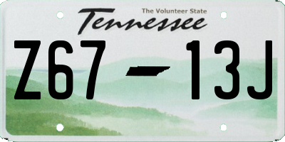 TN license plate Z6713J