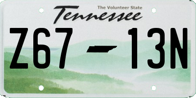 TN license plate Z6713N