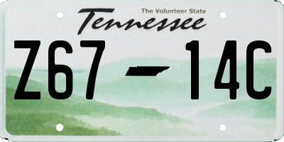 TN license plate Z6714C