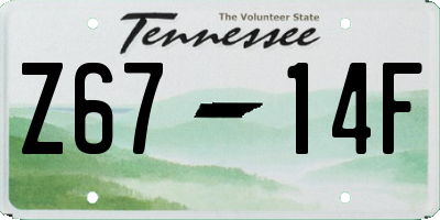 TN license plate Z6714F