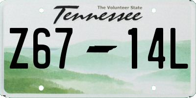 TN license plate Z6714L