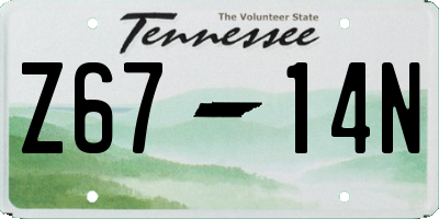 TN license plate Z6714N