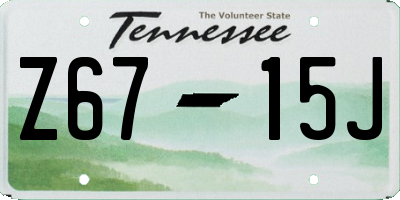 TN license plate Z6715J