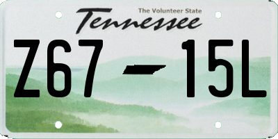TN license plate Z6715L