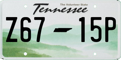 TN license plate Z6715P