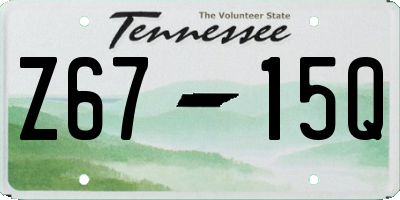 TN license plate Z6715Q