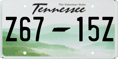 TN license plate Z6715Z