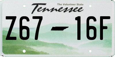 TN license plate Z6716F